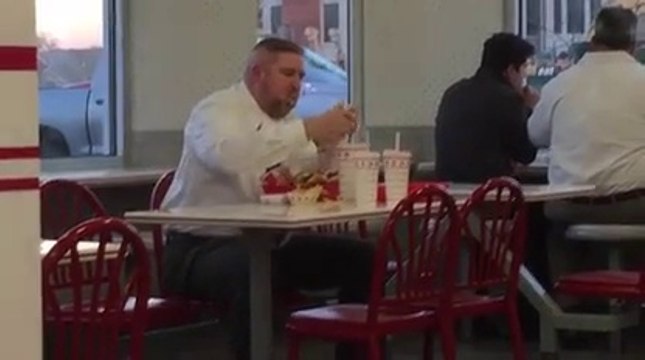 Eat fast-food burgers like a monster