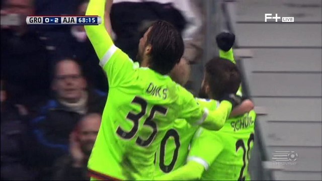 0-2 Davy Klaassen Penalty Goal Holland Eredivisie - 14.02.2016, FC Groningen 0-2 AFC Ajax