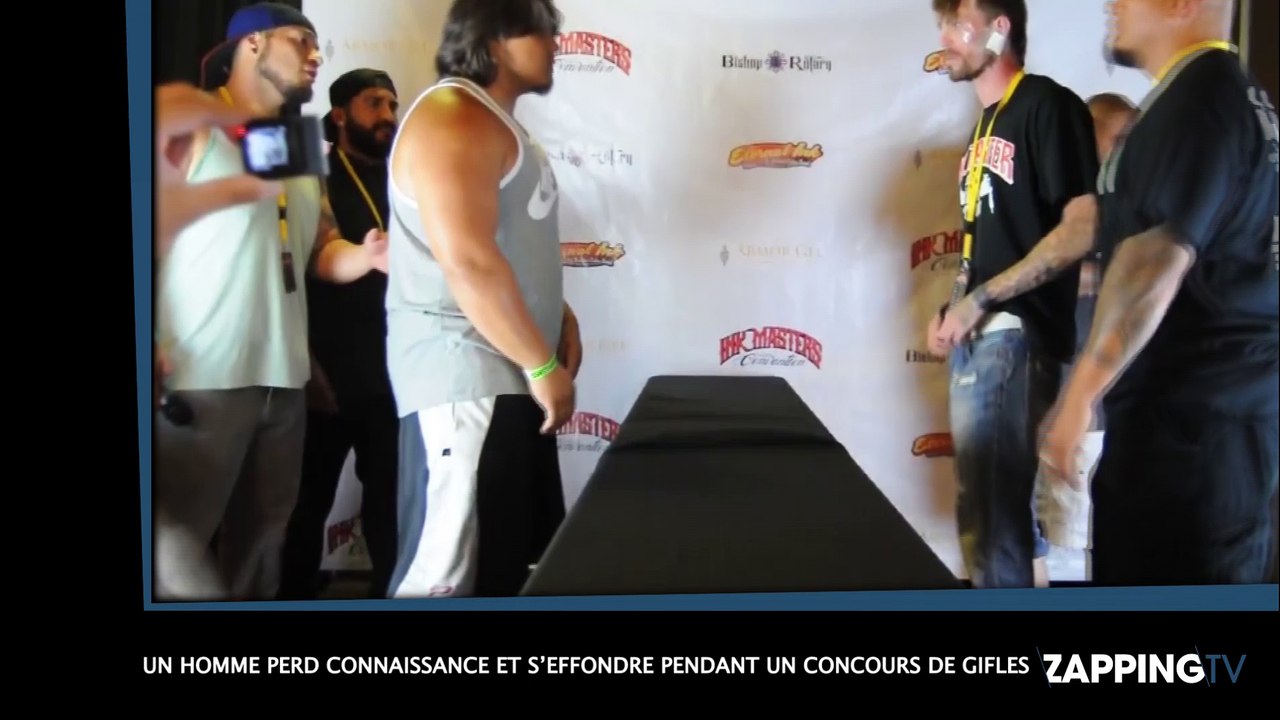 Un homme perd connaissance et s’effondre pendant un concours de gifles ! (Vidéo)