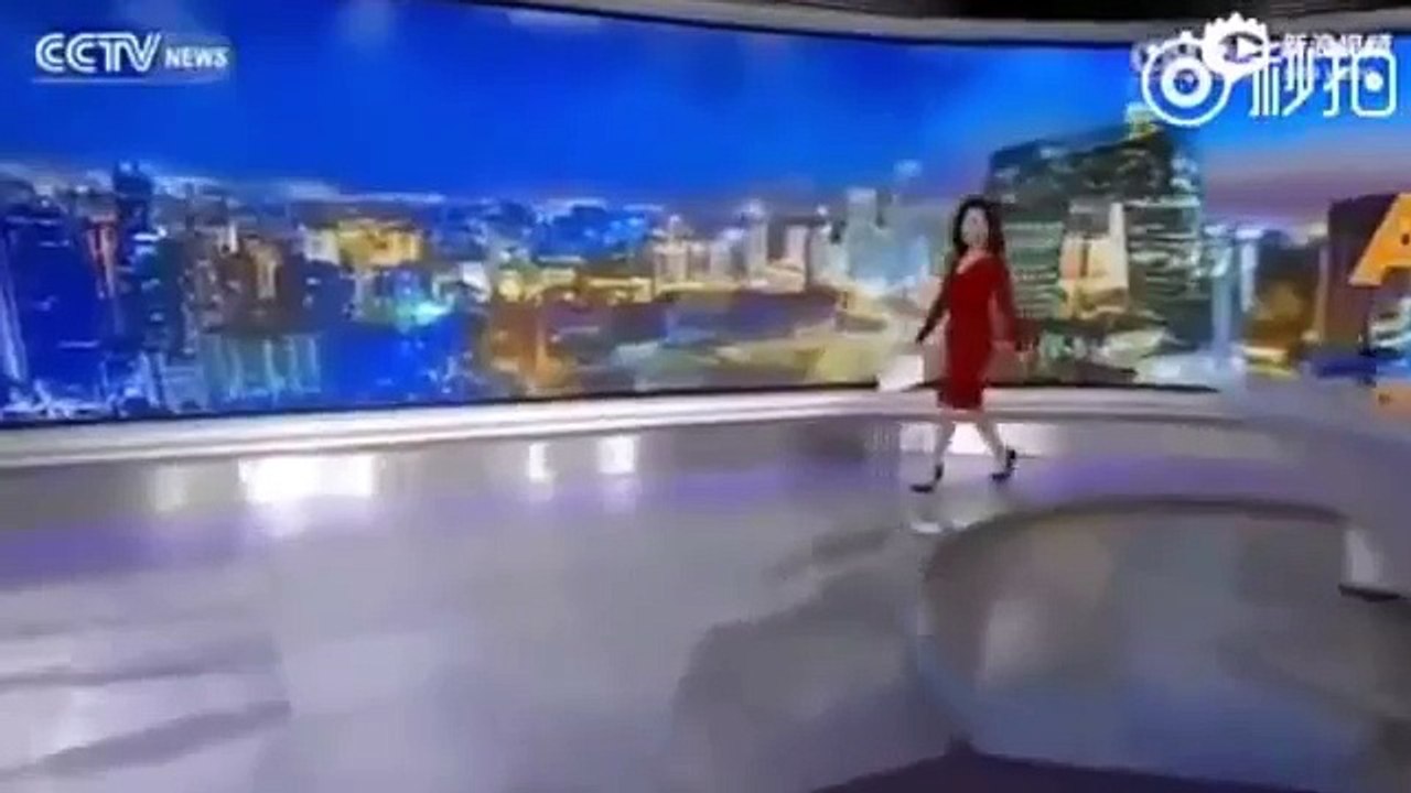 Awkward moment newsreader kicks shoe off during live broadcast