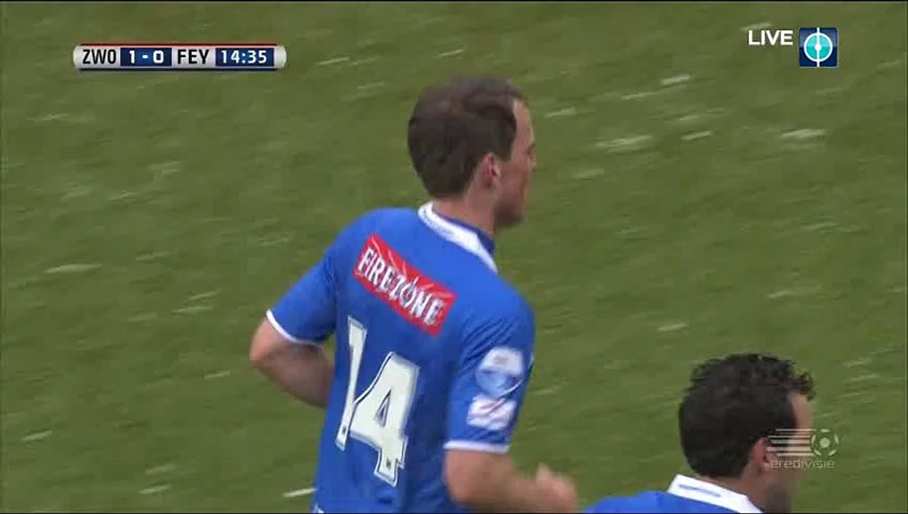 Lars Veldwijk Goal HD - Zwolle 1-0 Feyenoord - 14-02-2016