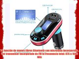 VicTsing Transmisor FM Bluetooth con manos libres coche kit Car Kit- Soporte cargador de USB
