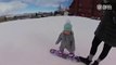 This heart-warming video of a 14-month-old baby  trying snowboarding for the first time in her life and totally enjoying