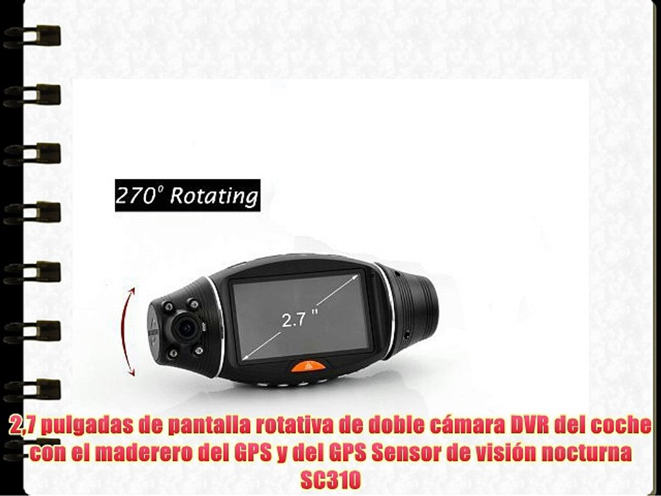 27 pulgadas de pantalla rotativa de doble cámara DVR del coche con el maderero del GPS y del