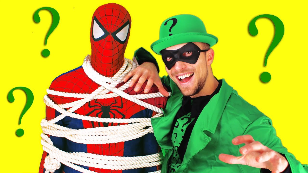 Spiderman vs The Riddler Vs Batman in Real Life! Spider-man is Kidnapped  – Fun Superhero  Movie! (1080p)
