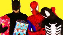 Spiderman vs Venom vs Batman with Santa Claus! Real Life Superhero Battle Movie! (1080p)