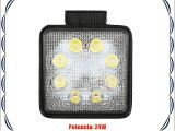 amzdeal® 2 X Foco Trabajo bombillas led DC 10-30V 24W 8 LEDs 6500k IP67 Faro de Trabajo lamparas