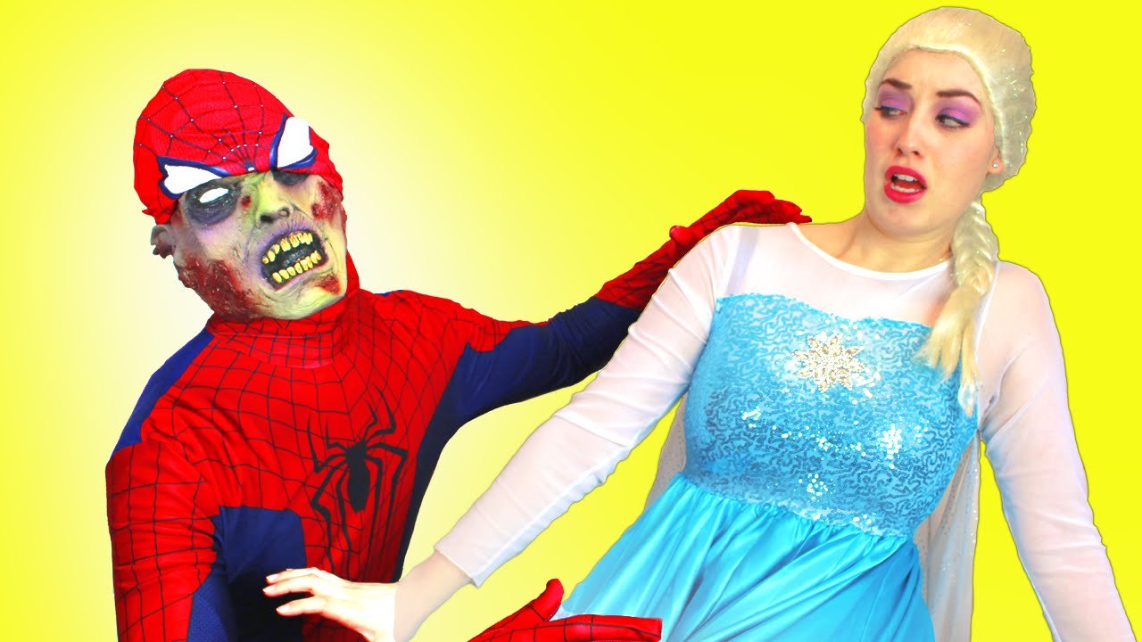 Spiderman vs Zombie vs Frozen Elsa in Real Life! Spiderman & Elsa Fight Zombies!  Superhero Movie (1080p)