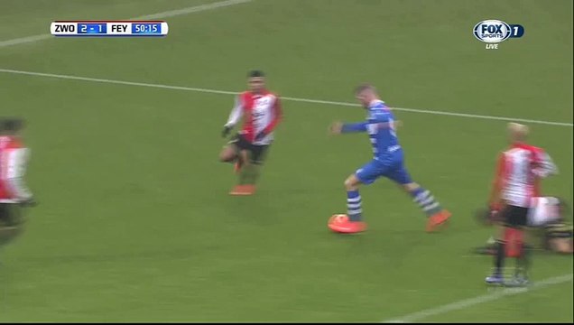 2-1 Lars Veldwijk Goal - Holland Eredivisie - 14.02.2016, PEC Zwolle 2-1 Feyenoord