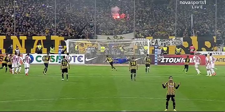 Αεκ-Ολυμπιακος 1-0 Το χαμένο πέναλτυ του μπουανανοτε και το γκολ του βάργκας!(13/2/2016)