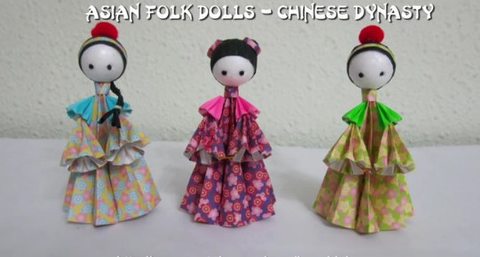 How to make 3D Paper Dolls - Asian Folk Dolls, TUTORIAL - Chinese Dynasty