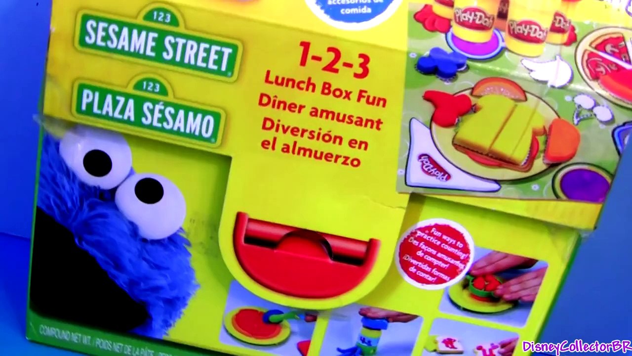 Play Doh Chef Cookie Monster Eats Pizza Lunch Box 123 Mold n Go Speedway Playdough Mater Cars Pixar