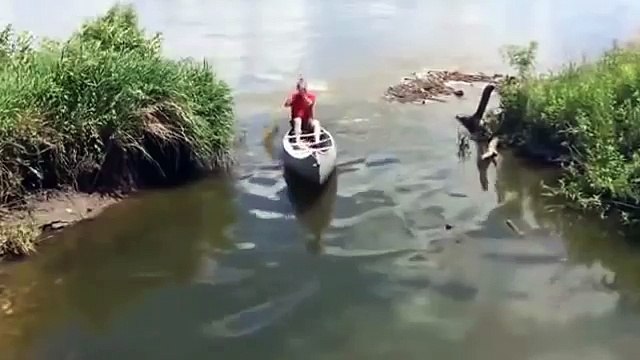 Он просто плыл на лодке. Я не поверил своим глазам