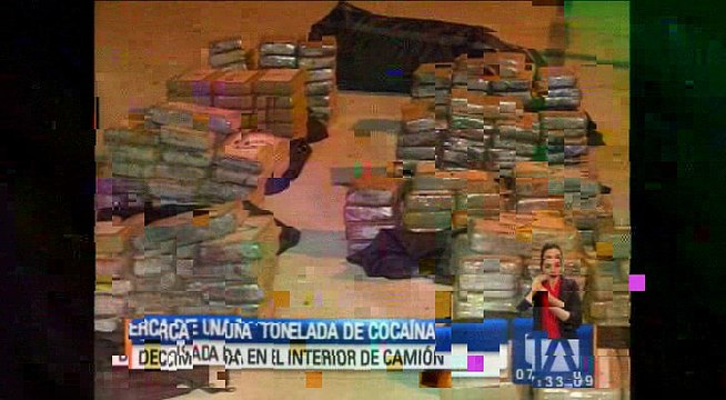 Decomisan cerca de una tonelada de cocaína en racimos de banano