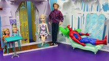 Frozen Kids PRANK CALLS Elsa Hires Spiderman Babysitter Pranks Princess Anna Barbie DisneyCarToys