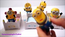 Jumping On the Bed | 5 Little Minions Jumping Nursery Rhymes song video for kids