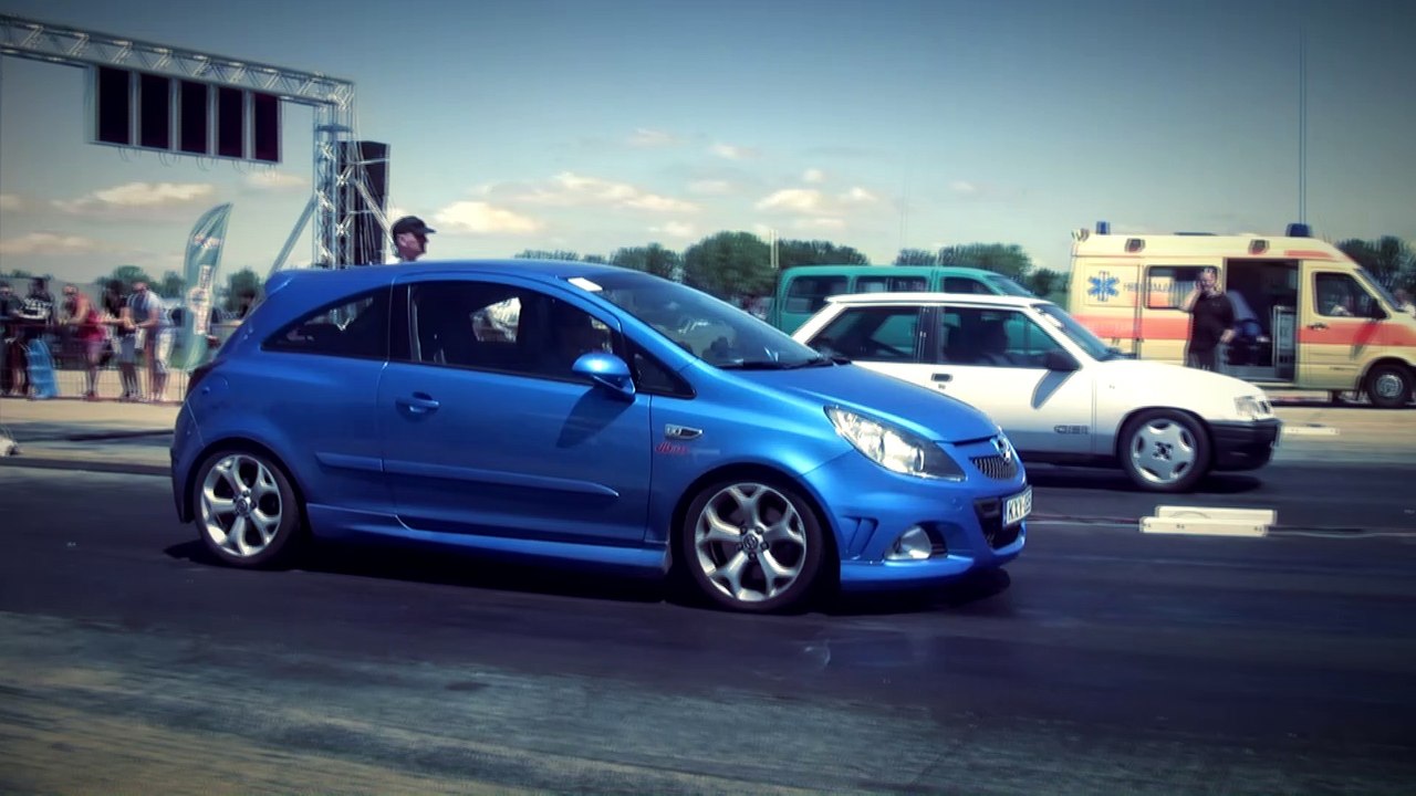Opel Corsa OPC Vs. Opel Corsa GSI Drag Race HD