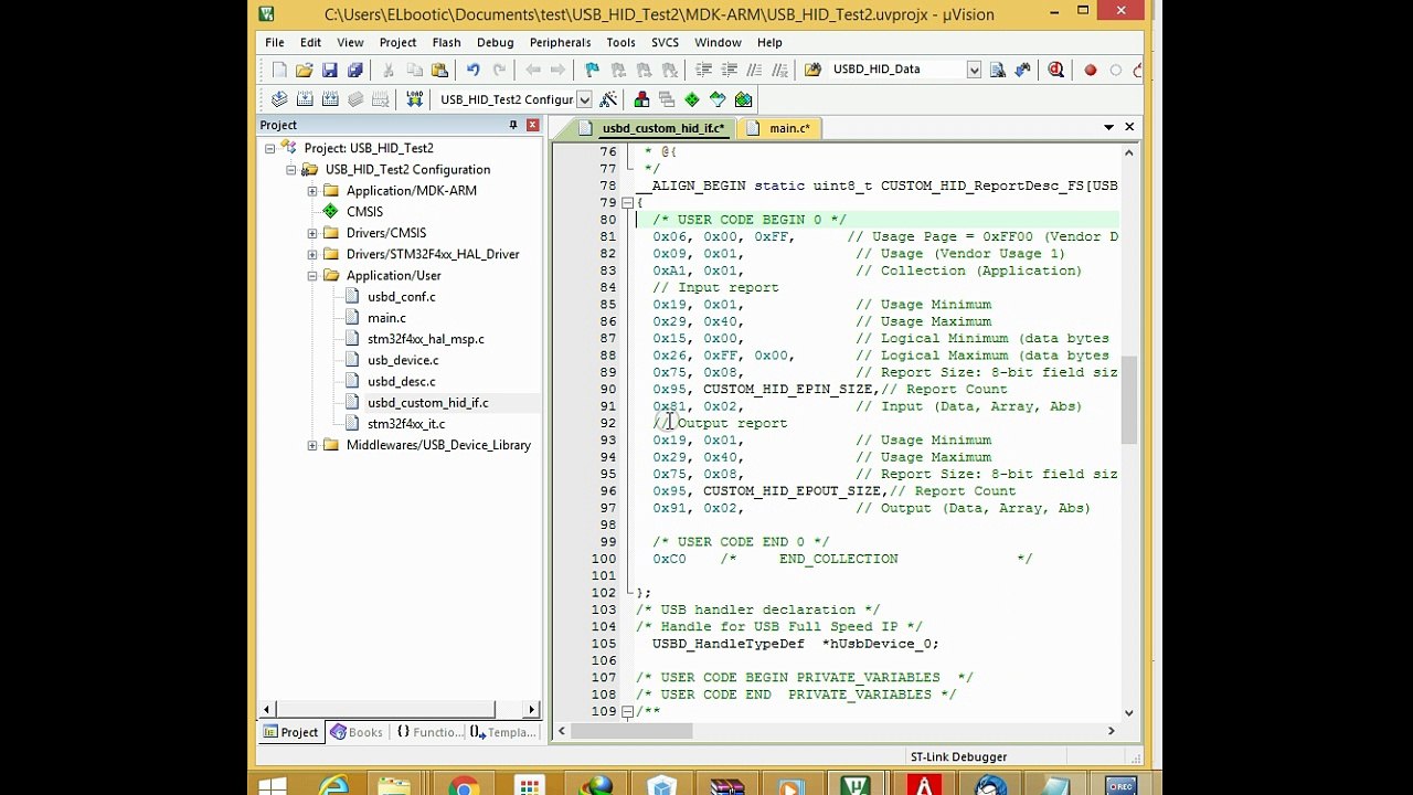 STM32F4 Discovery: Developing USB HID application with STM32Cube & Keil