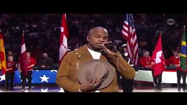 NBA All-Star Game Toronto (2016) NE-YO Sings 'The Star Spangled Banner' [HD]