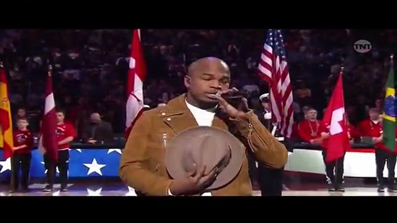 NBA All-Star Game Toronto (2016) NE-YO Sings 'The Star Spangled Banner' [HD]
