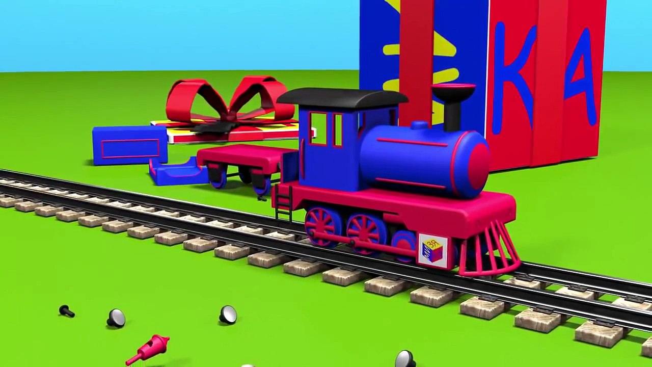 Развивающие мультики про машинки для детей от 3 лет Конструктор собираем паровоз