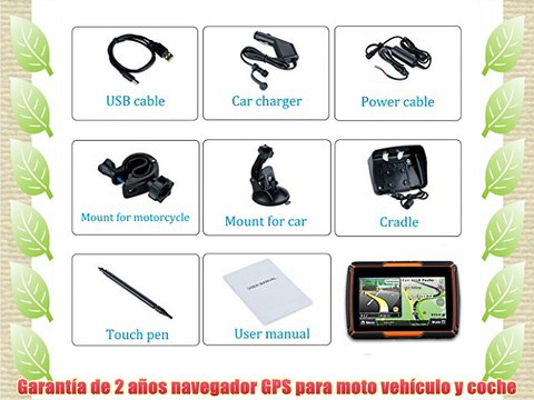 Excelvan W-40 Navegador GPS Bluetooth para Motos Coches Vehículos 4.3 (Impermeable IPX7 8Gb