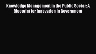 Read Knowledge Management in the Public Sector: A Blueprint for Innovation in Government Ebook