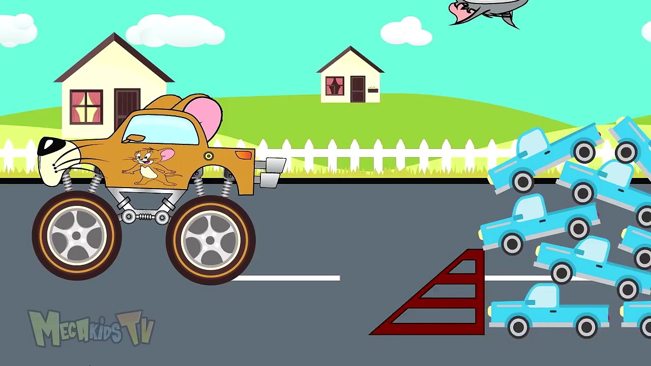 Tom And Jerry Cartoon - Monster Trucks For Children Kids Video