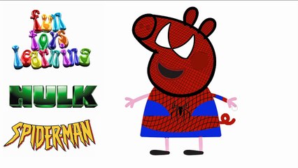 PEPPA PIG se Disfraza de los personajes de Spiderman Hulk Homem ARANHA Hombre Araña