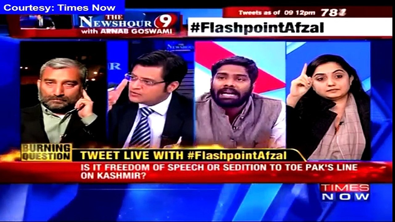 Arnab Goswami Blasts JNU student Umar Khalid on Afzal Guru