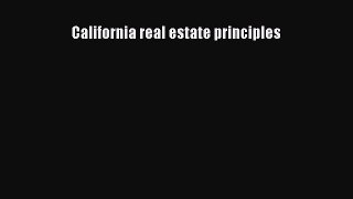 PDF California real estate principles Ebook