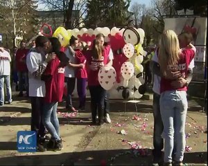 Couple win Kiss Competition in Serbia on Valentines Day
