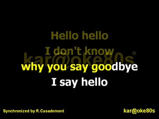 karaoke Hello Goodbye Beatles