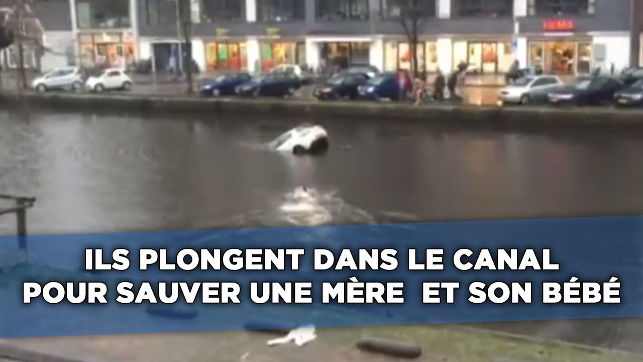 Ils plongent dans le canal pour sauver une mère et son bébé.