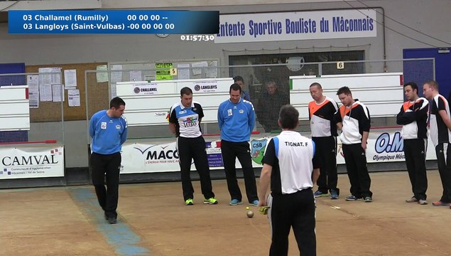 Duel de pointeurs, finale Challamel contre Langloys, Troisième étape du Super 16, Sport Boules, Mâcon 2016