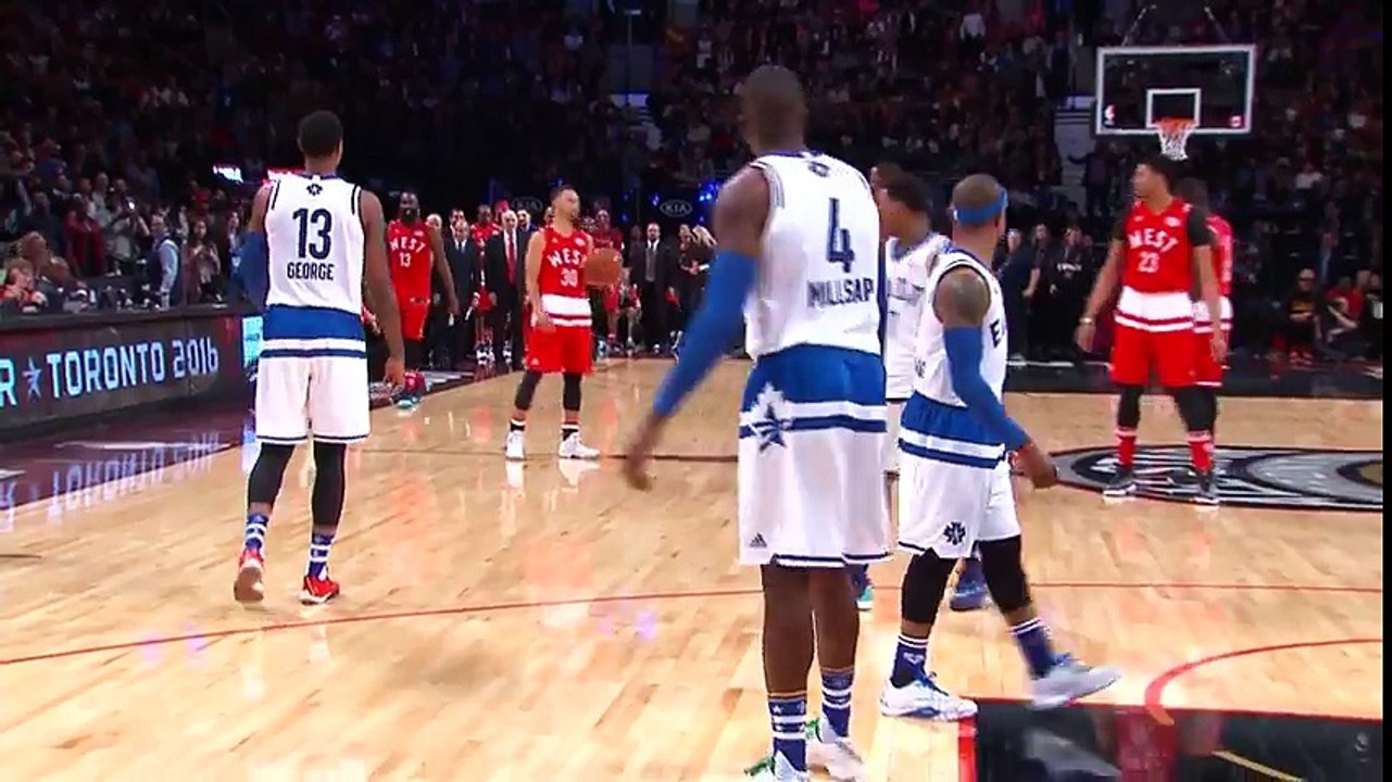 Stephen Curry Half Court Heave West vs East February 14.2016  NBA All-Star Weekend 2016