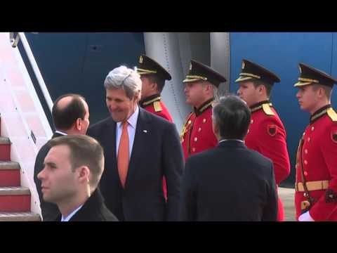 SEKRETARI AMERIKAN I SHTETIT KERRY VIZITON TIRANEN,PRITET NGA PRESIDENTI BUJAR NISHANI LAJM
