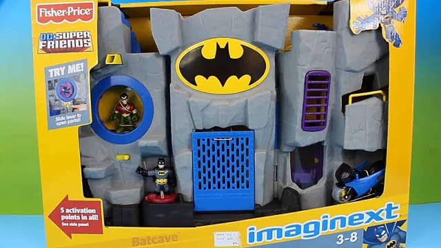 Imaginext Batcave Batman & Robin save Gotham City from The Joker Sharkruiser