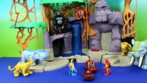 Disney Pixar Iron Man Iron Car Mater & Lightning McQueen go to Jungle to save Imaginext Su