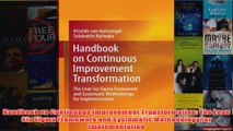 Download PDF  Handbook on Continuous Improvement Transformation The Lean Six Sigma Framework and FULL FREE