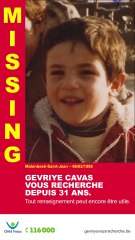 Gevrije Cavas (6 ans, disparu à Molenbeek en 1985)