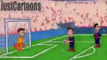 Carton .penalti de cómics Messi y Suárez !! .