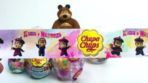 Masha and the bear surprise eggs huevos kinder sorpresa chupa chups toys juguetes