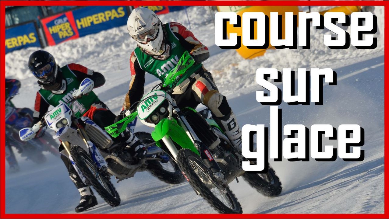 Course sur glace : Moto contre Auto