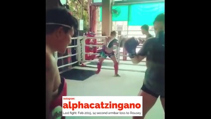 UFC bantamweight Cat Zingano training in Muay Thai in Thailand