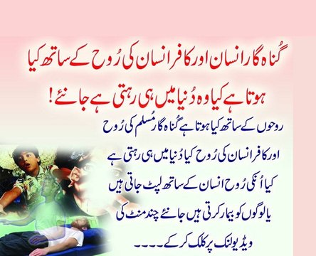 Kafir Insaan Ki Aur Gunahgaar Insaan Ki Ruh Kya Duniya Me Rehkar Insaan Ko Lapat ti Hai