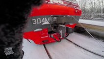 Train Pulls Skier | Extreme Skiing