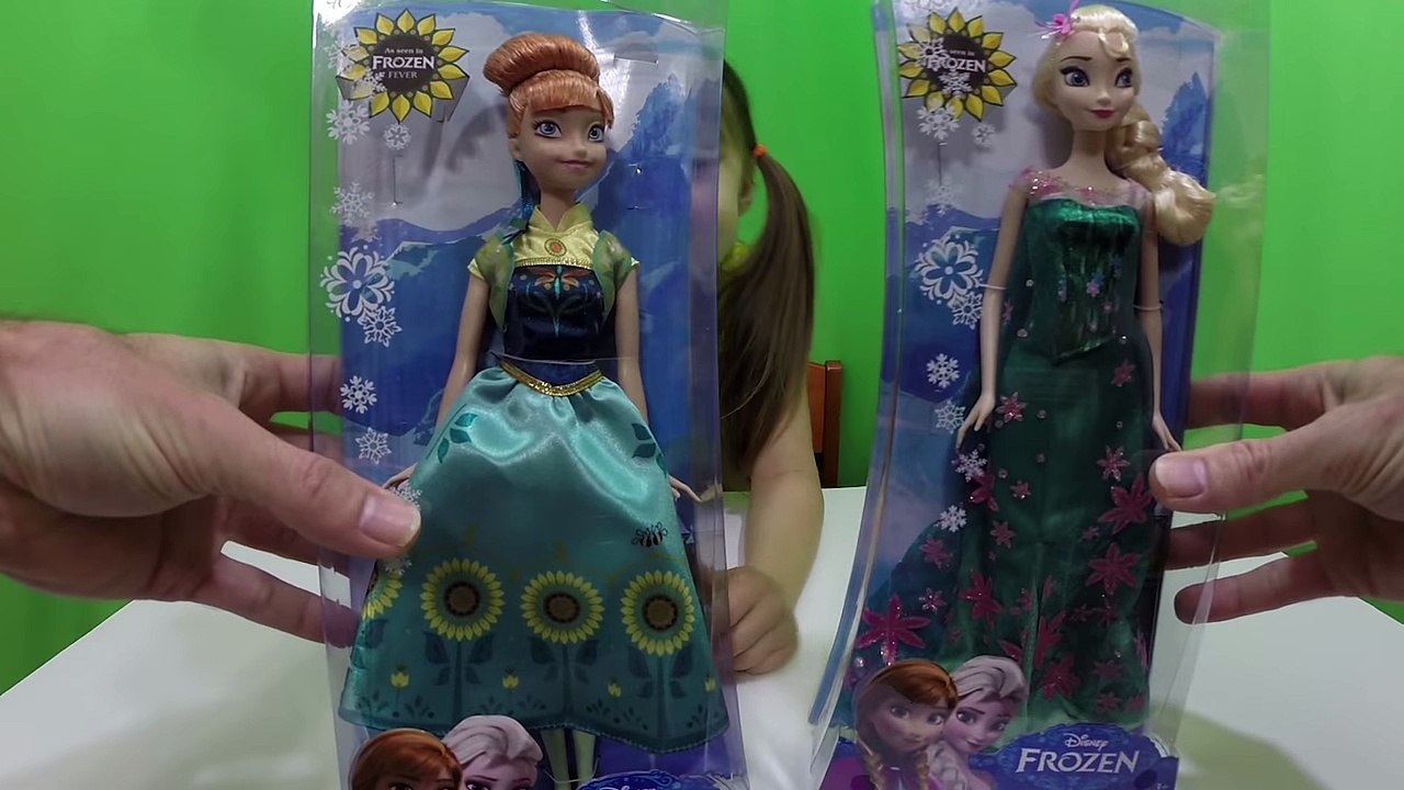 New FROZEN Fever Elsa & Anna Dolls Unboxing Surprise for Movie Short!