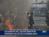 Violencia marca protesta de estudiantes del Montúfar