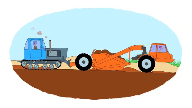 Мультик-Раскраска. Мультфильм про трактора. Учим цвета. Необычные тракторы (часть 1)